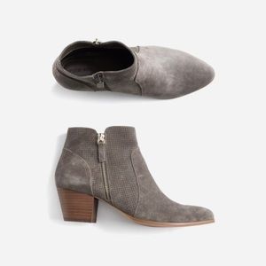 Violet & Red Carley Suede Booties - Dark Grey
